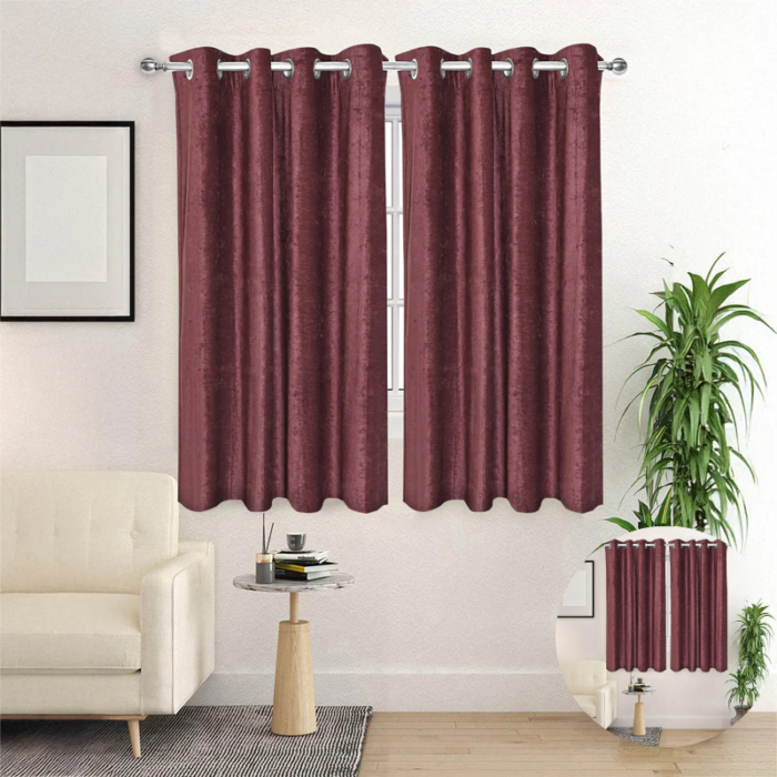 Saral Home Auriels Floral Blackout Curtains Mauve Velvet – Set of Two