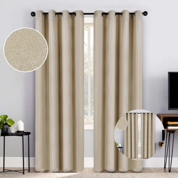 Room Darkening Curtains – Modern Farmhouse Textured Thermal Panels