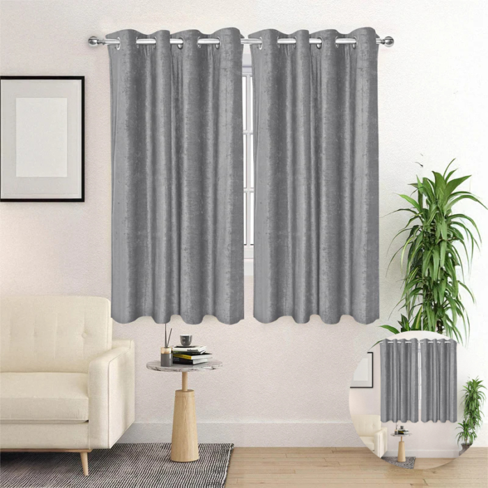 Saral Home Auriel Grey Blackout Curtains – Velvet
