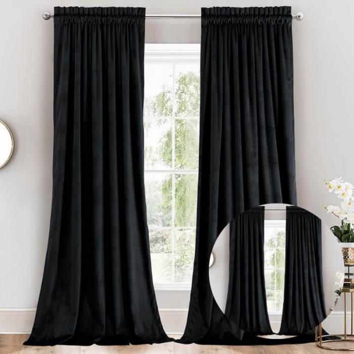 Egyptian Linen Velvet Curtains | Rod Pocket Heavyweight Room Darkening