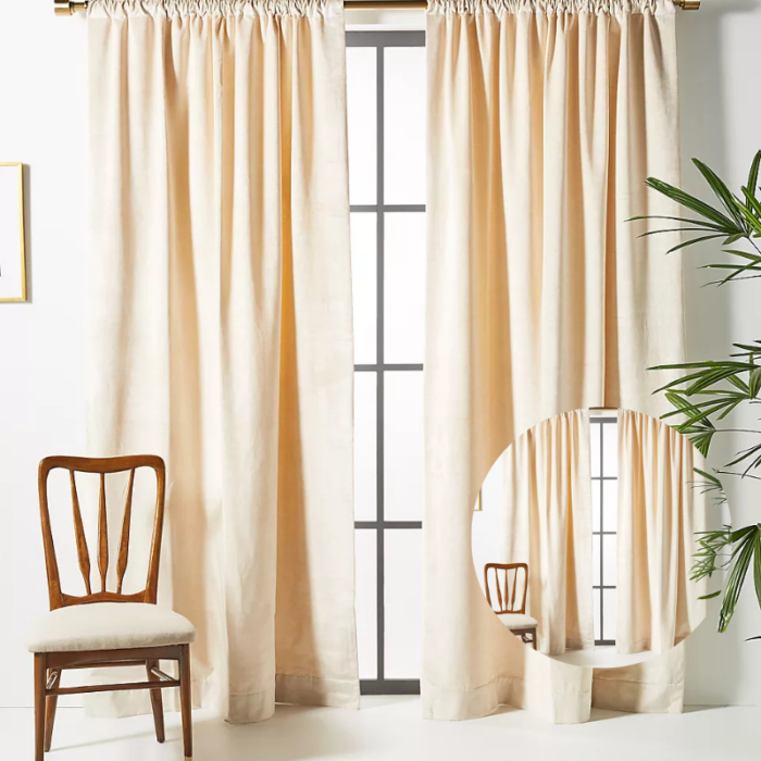 Velvet Blackout Curtains – Cotton Blend Lined Velvet Window Panel