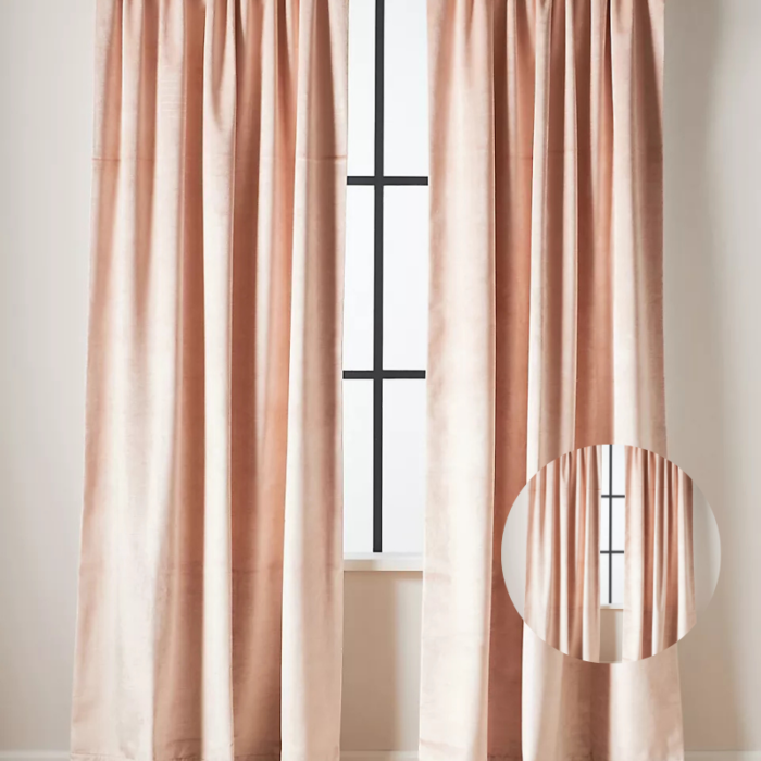 Velvet Blackout Curtains – Lined Cotton Blend Panel