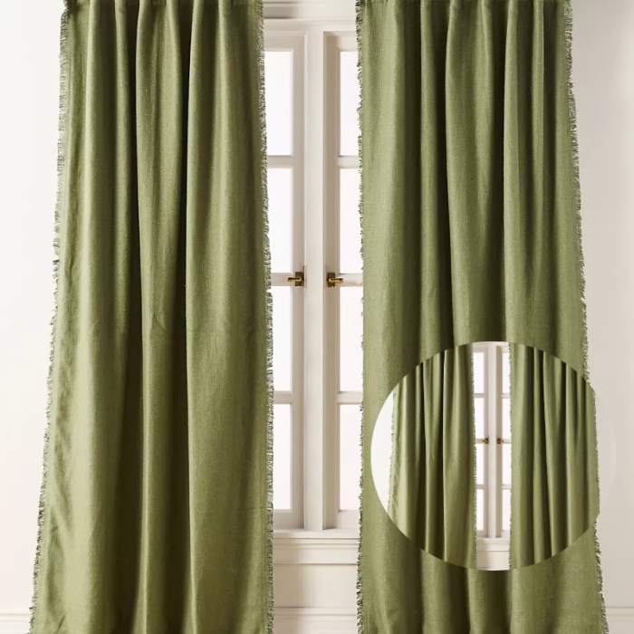 Luxe Linen Blend Living Room Blackout Curtains