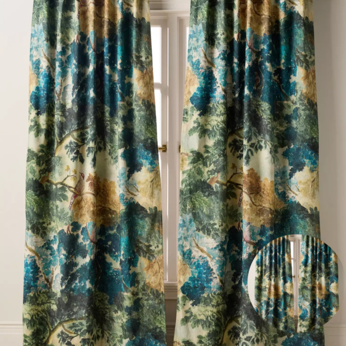 Anthropologie Judarn Printed Cotton Blackout Curtains