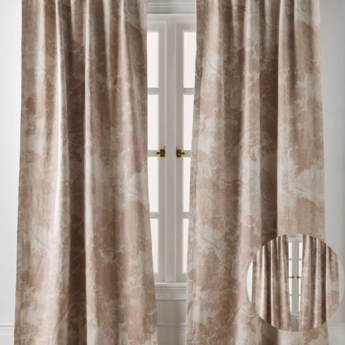 Cotton Linen Sepia Living Room Blackout Curtains