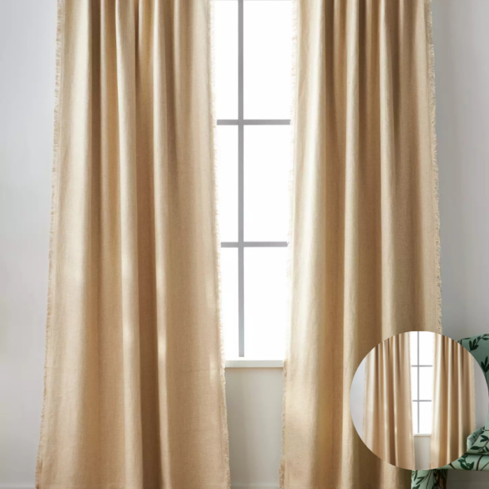 Luxe Linen Blend Blackout Curtain Liner – Woven Panel