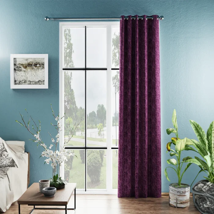 Thermal Blackout Curtains – Clovar Grape Artificial Silk Design