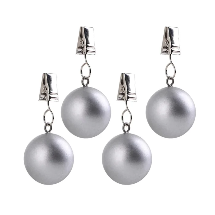 FashionCha Curtain Weight Balls with Clips – 4 Piece Decorative Drapery Weights