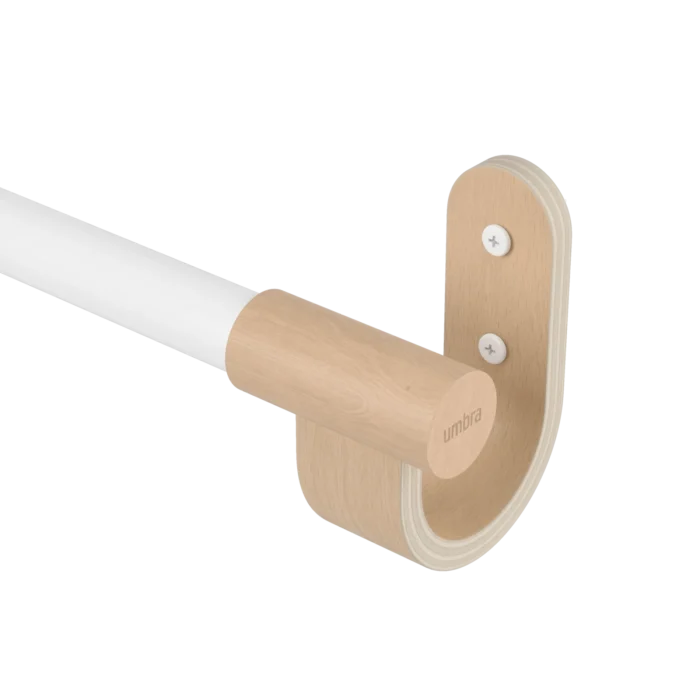 Bellwood Adjustable Curtain Rod with Wood Finish Finials