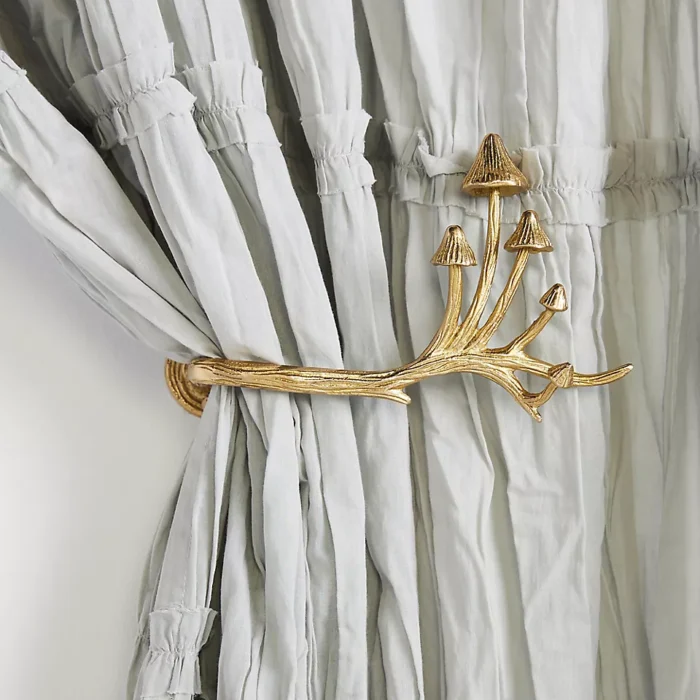Toadstool Tieback whimsical curtain holdback decorative drapery hardware for playful and unique window décor
