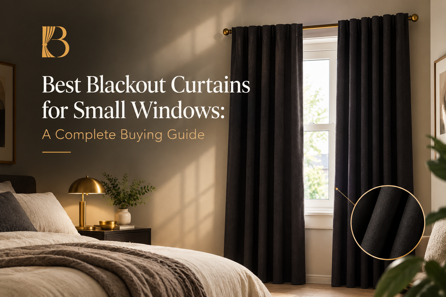 Best blackout curtains for small windows in a modern bedroom